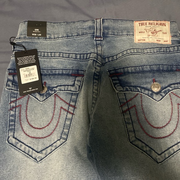 True Religion Blue Jeans with Red Stitching New with Original Tag retails $200